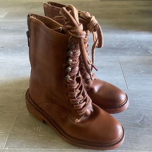 New Free People Santa Fe Lace Up Leather Boots